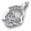 Round and Pear Diamonds 1.00CT Heart Pendant in 14KT Rose Gold