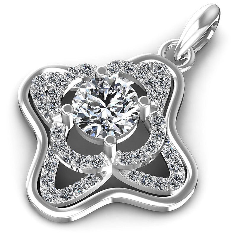 Round Diamonds 1.20CT Fashion Pendant in 14KT Rose Gold