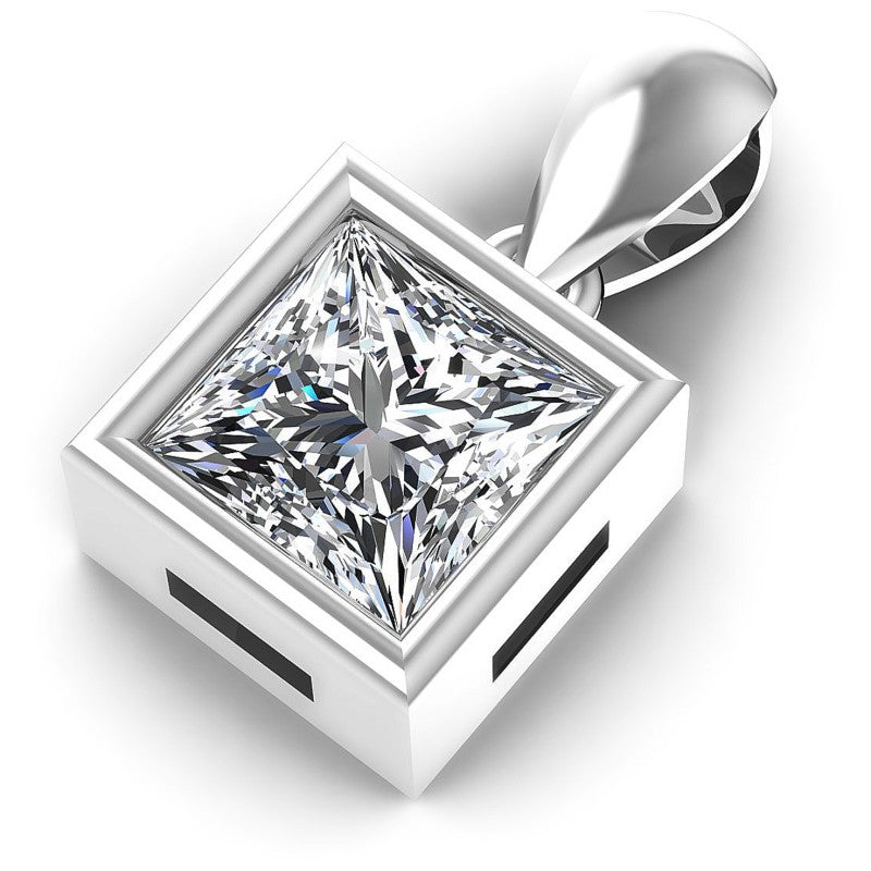 Princess Diamonds 0.35CT Solitaire Pendant in 14KT Rose Gold