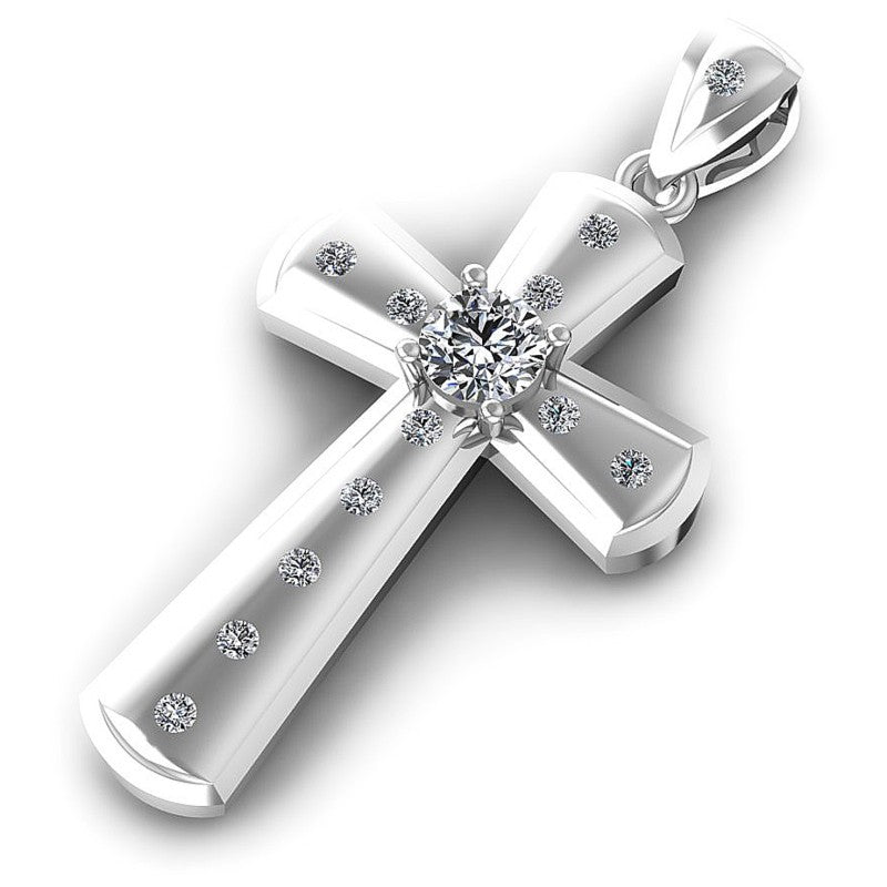 Round Diamonds 0.35CT Religious Pendant in 14KT Rose Gold
