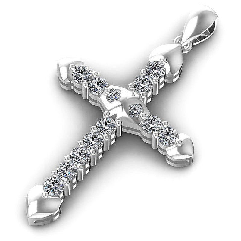 Round Diamonds 0.65CT Religious Pendant in 14KT Rose Gold
