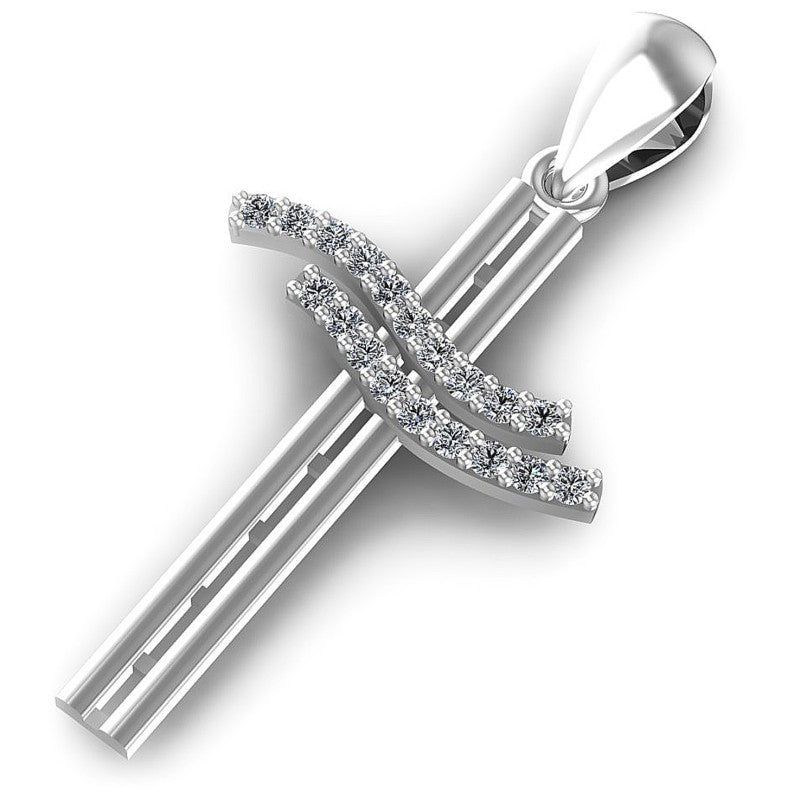 Round Diamonds 0.10CT Religious Pendant in 14KT Rose Gold