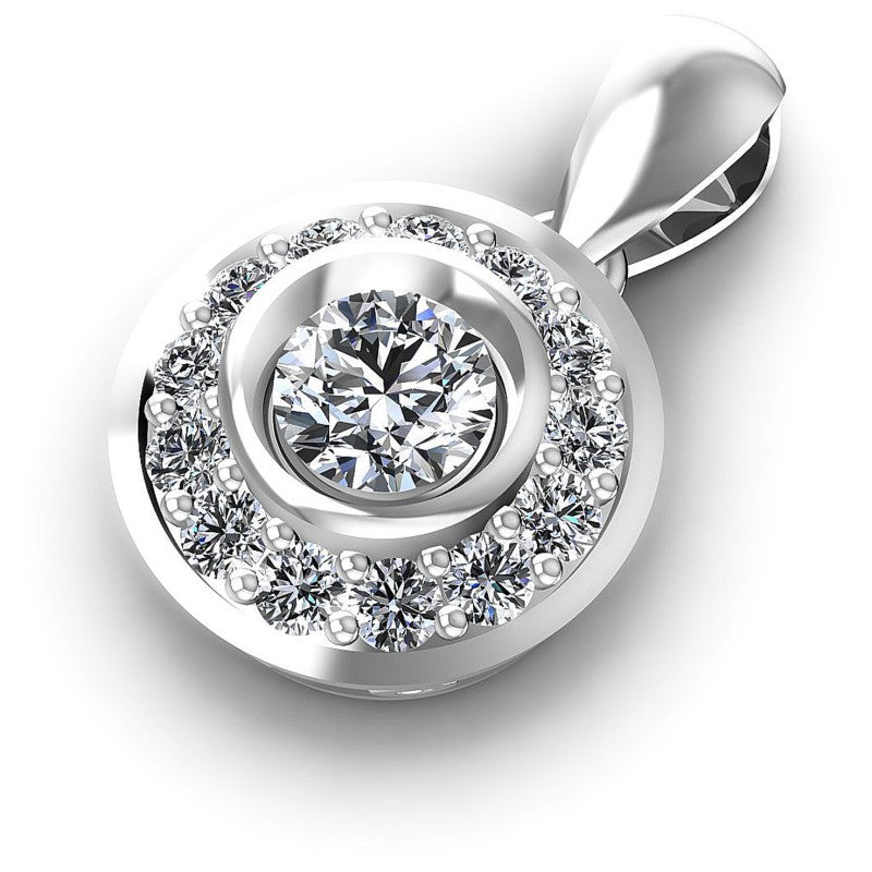 Round Diamonds 0.50CT Halo Pendant in 14KT Rose Gold