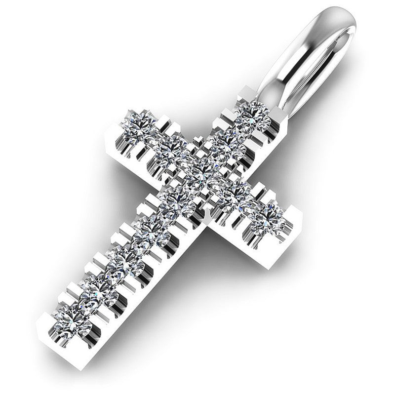 Round Diamonds 0.10CT Religious Pendant in 14KT Rose Gold