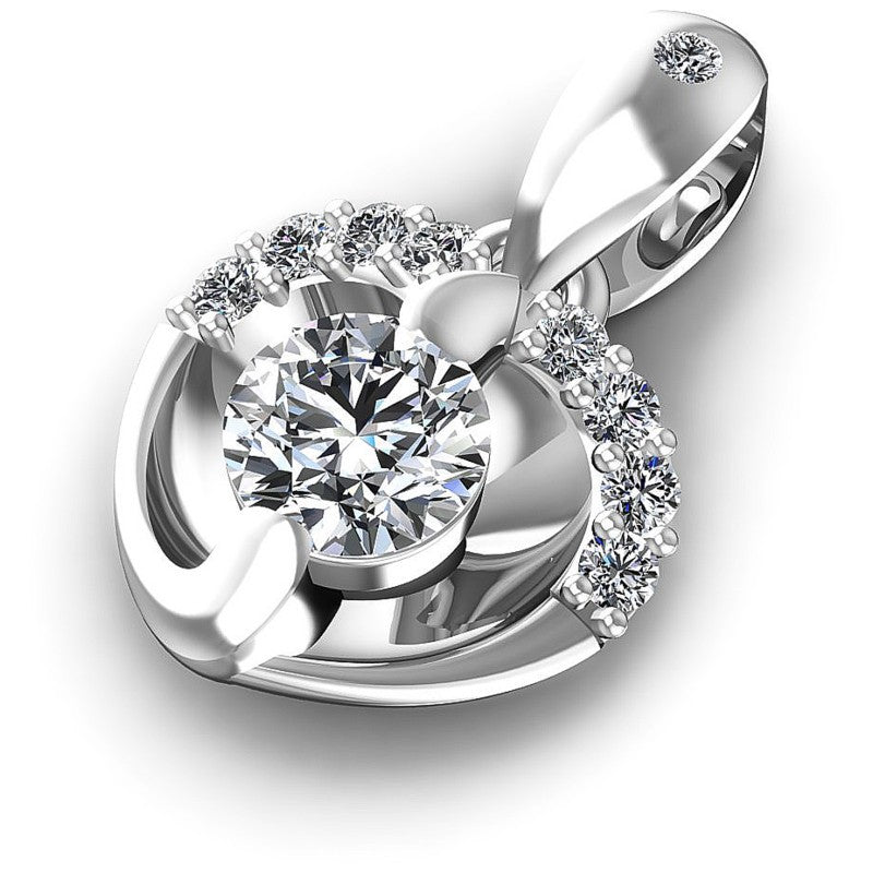 Classic Round Diamonds 0.30CT Heart Pendant
