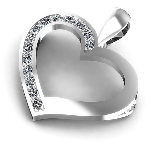 Round Diamonds 0.25CT Heart Pendant in 14KT Rose Gold