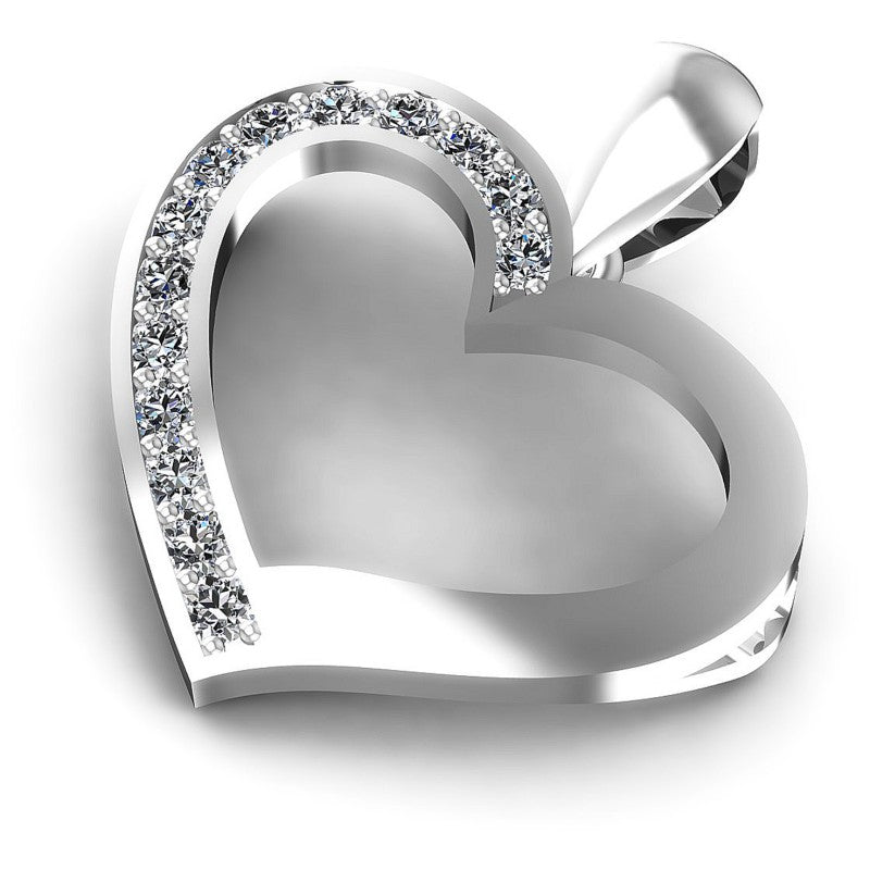 Superb Round Diamonds 0.25CT Heart Pendant
