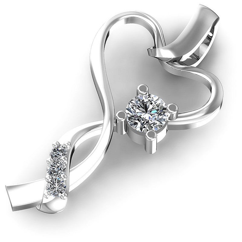 Round Diamonds 0.35CT Heart Pendant in 14KT Rose Gold