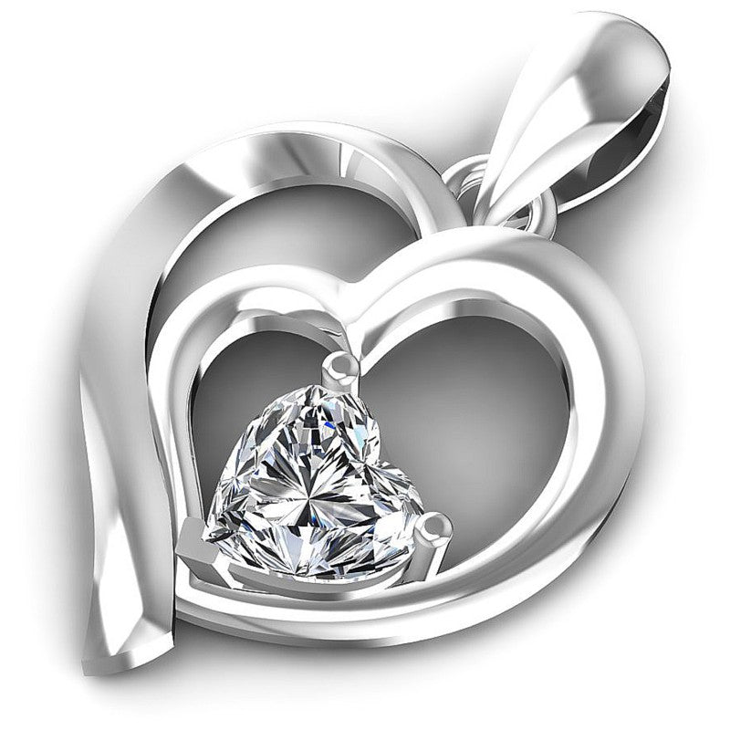 Elegant Heart Diamonds 0.55CT Heart Pendant