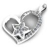 Chic Round Diamonds 0.25CT Heart Pendant