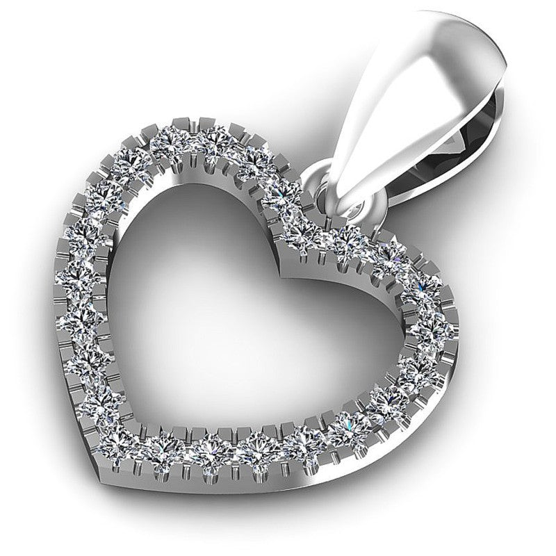Brilliant Round Diamonds 0.15CT Heart Pendant