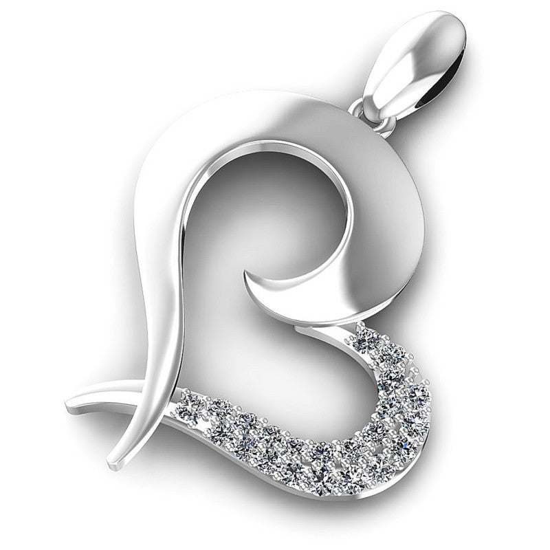 Round Diamonds 0.20CT Heart Pendant in 14KT Rose Gold