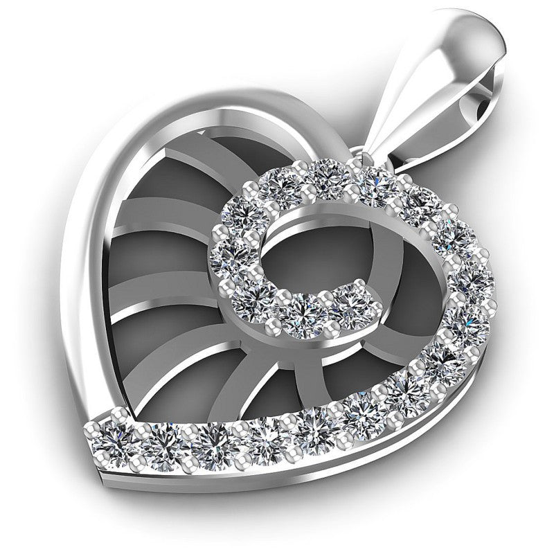 Round Diamonds 0.50CT Heart Pendant in 14KT Rose Gold