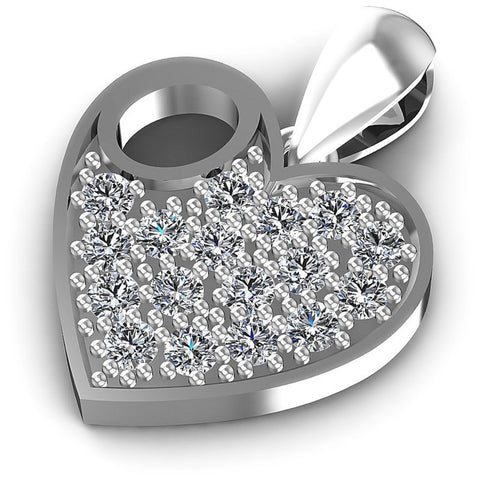 Round Diamonds 0.35CT Heart Pendant in 14KT Rose Gold