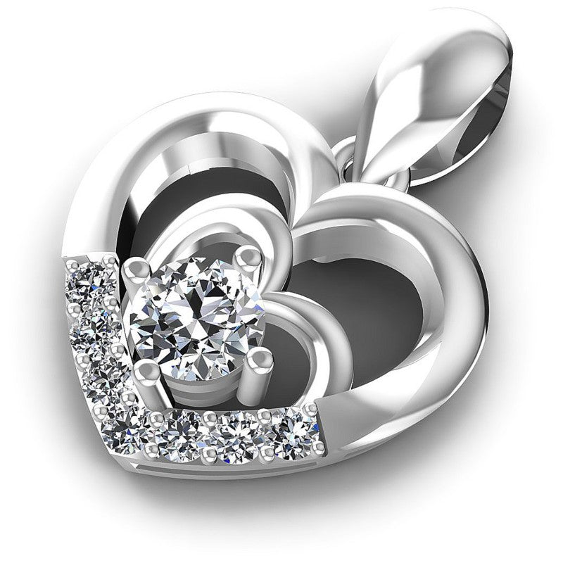 Round Diamonds 0.30CT Heart Pendant in 14KT Rose Gold