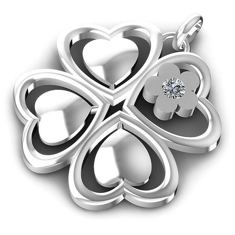 Spectacular Round Diamonds 0.05CT Heart Pendant