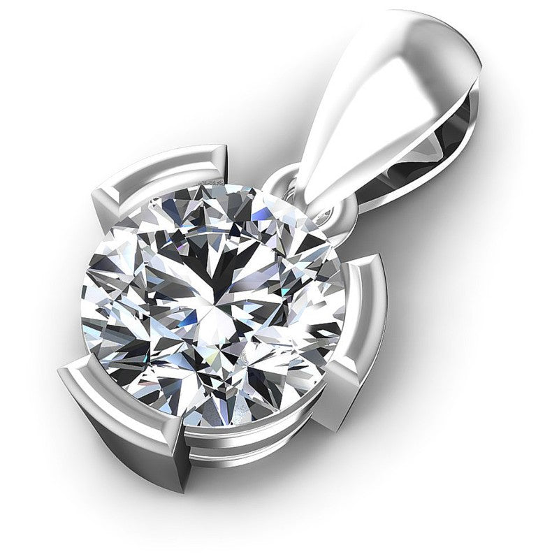 Round Diamonds 0.35CT Solitaire Pendant in 14KT Rose Gold