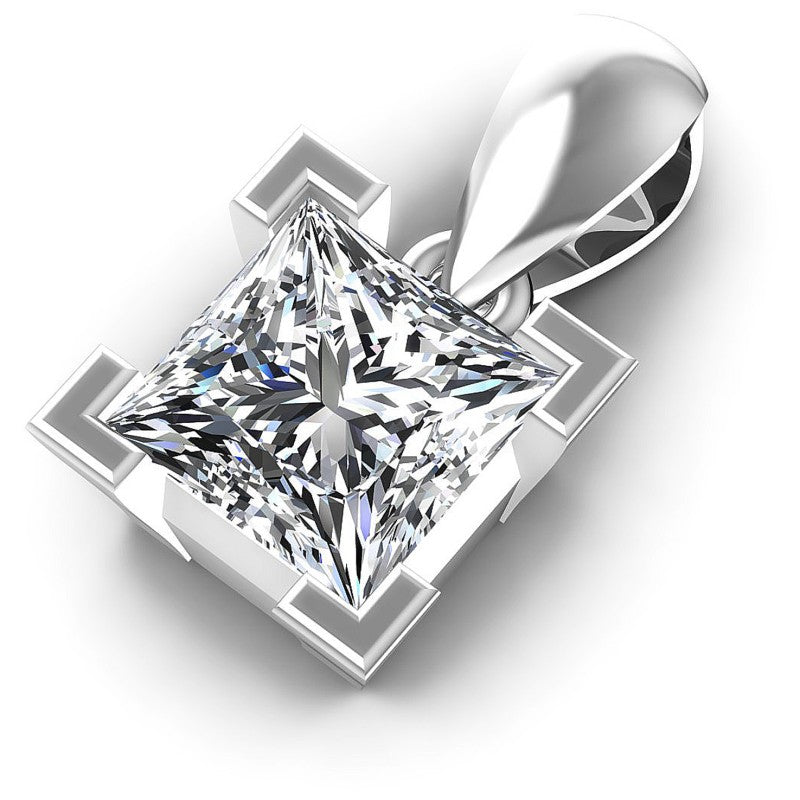 Princess Diamonds 0.35CT Solitaire Pendant in 14KT Rose Gold