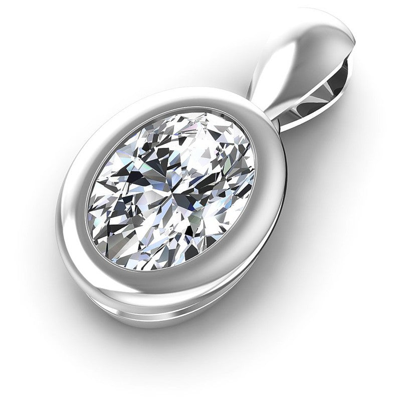 Oval Diamonds 0.35CT Solitaire Pendant in 14KT Rose Gold
