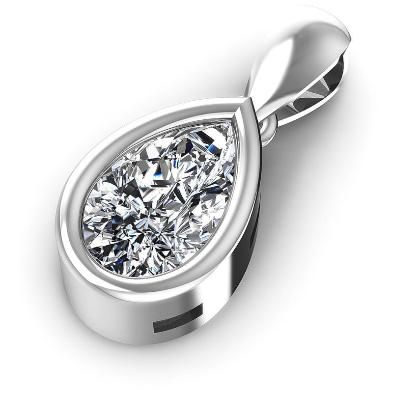 Pear Diamonds 0.35CT Solitaire Pendant in 14KT Rose Gold