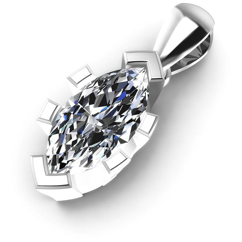 Marquise Diamonds 0.35CT Solitaire Pendant in 14KT Rose Gold