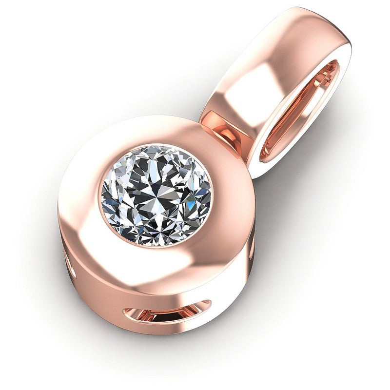 Round Diamonds 0.20CT Solitaire Pendant in 18KT Rose Gold