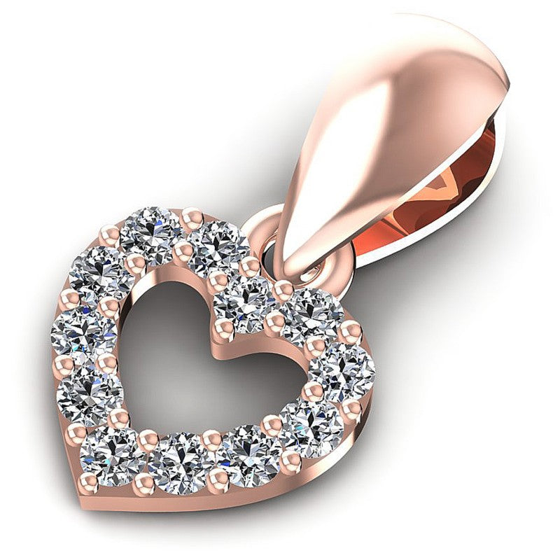 Exquisite Round Diamonds 0.10CT Heart Pendant