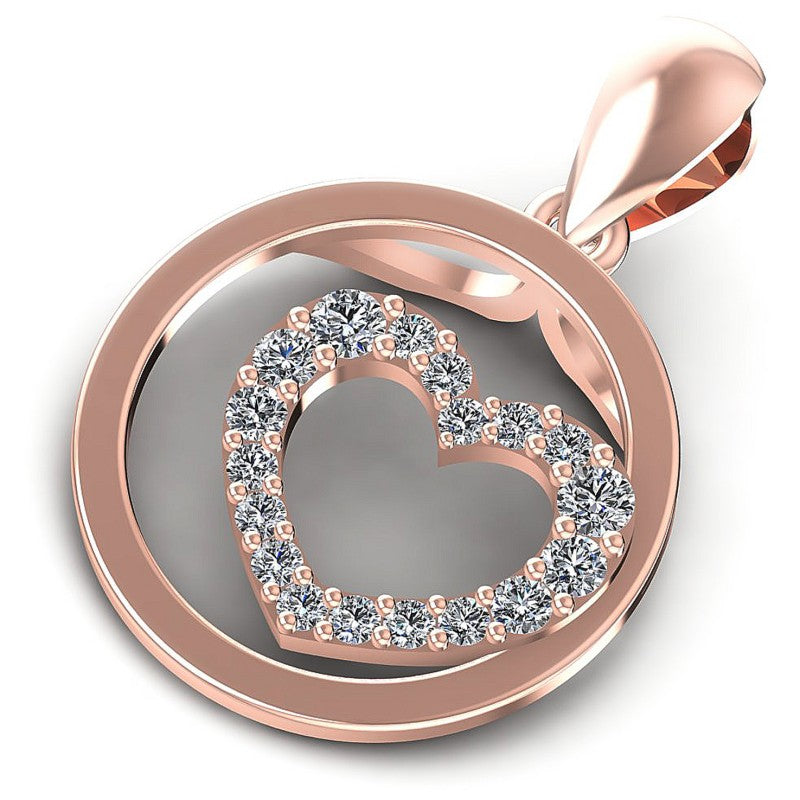Timeless Round Diamonds 0.20CT Heart Pendant