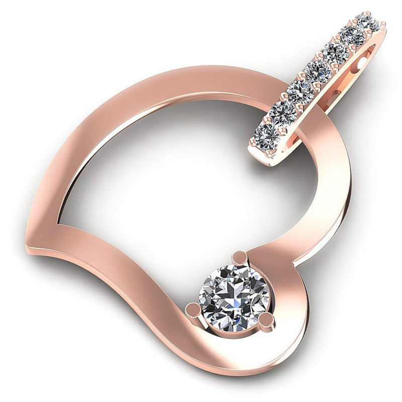 Charming Round Diamonds 0.40CT Heart Pendant