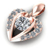 Round Diamonds 0.70CT Heart Pendant in 18KT Rose Gold