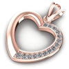 Round Diamonds 0.25CT Heart Pendant in 18KT Rose Gold