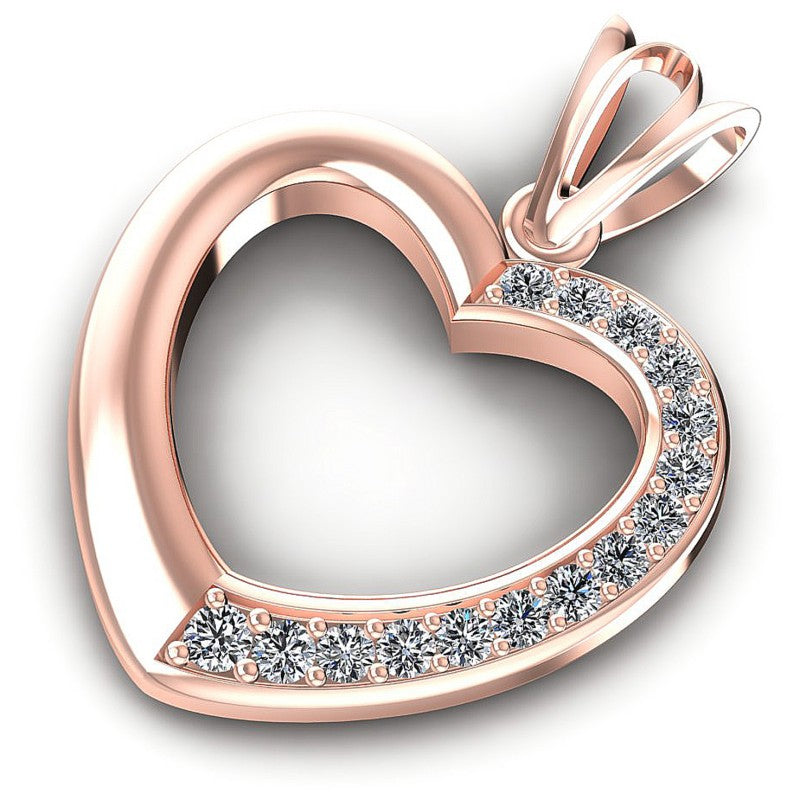 Incredible Round Diamonds 0.25CT Heart Pendant