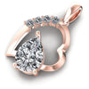 Round and Pear Diamonds 1.00CT Heart Pendant in 18KT Rose Gold