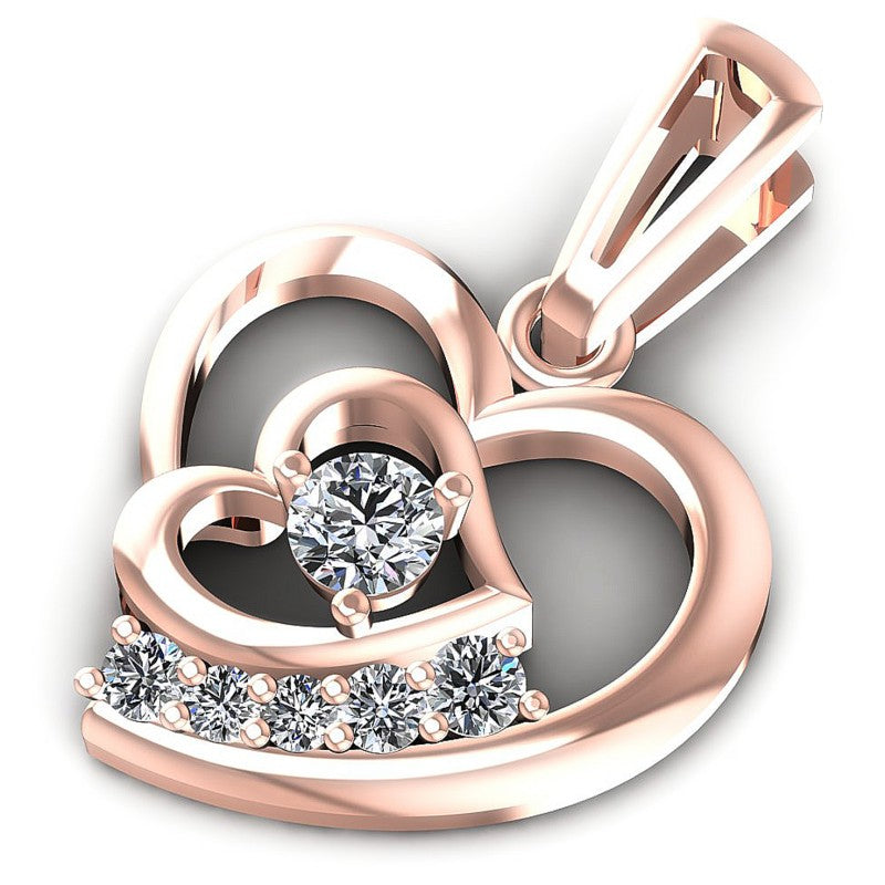 Timeless Round Diamonds 0.25CT Heart Pendant