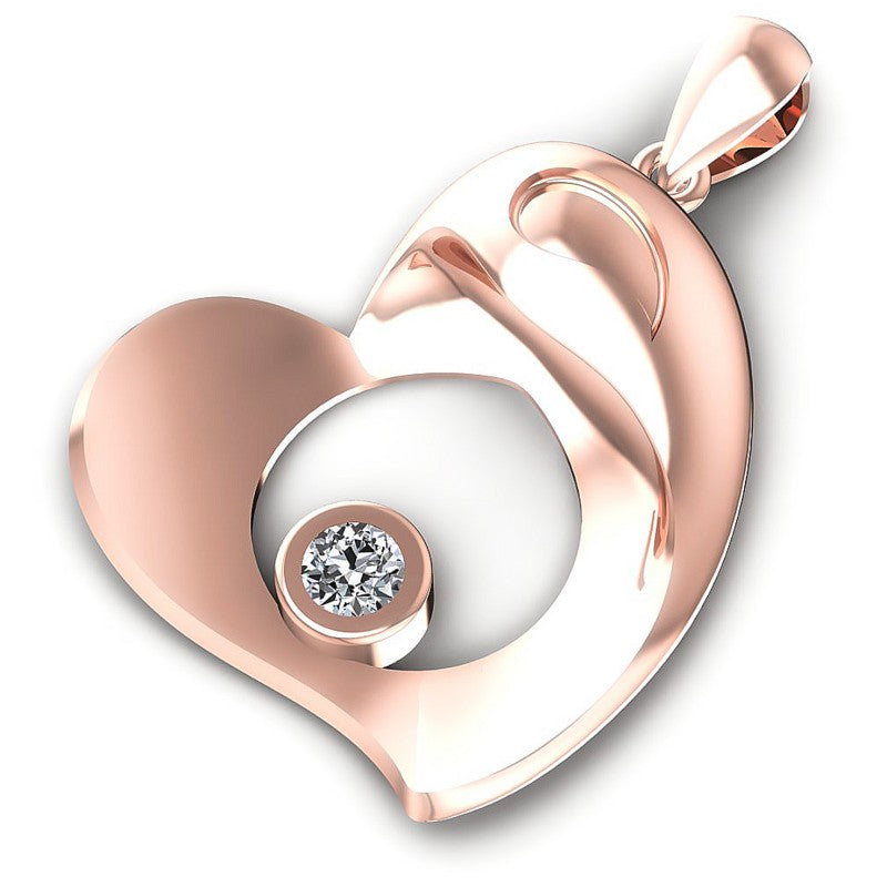 Classic Round Diamonds 0.10CT Heart Pendant