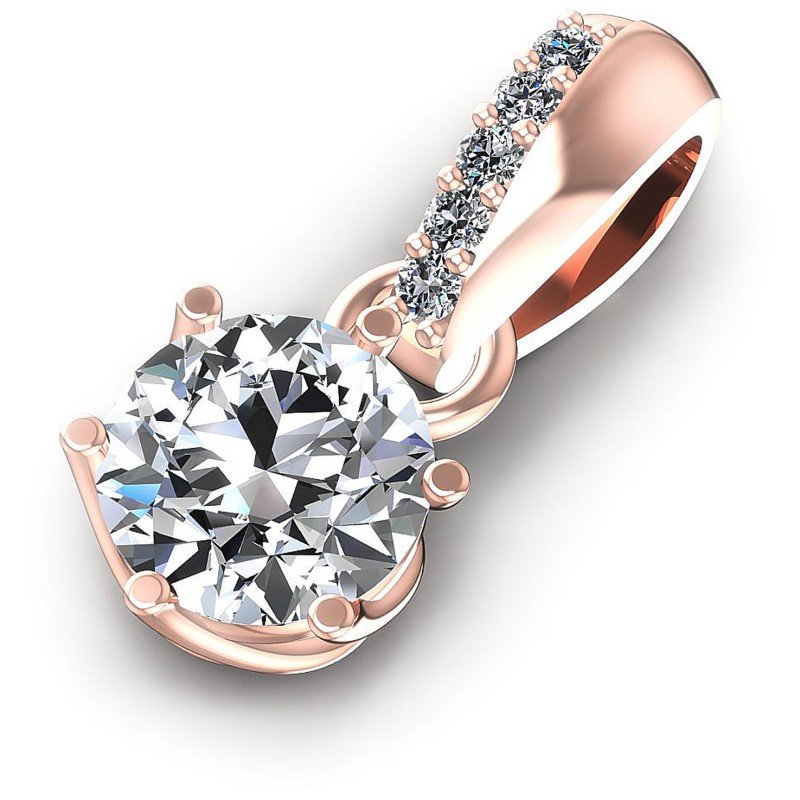 Round Diamonds 0.65CT Fashion Pendant in 18KT Rose Gold