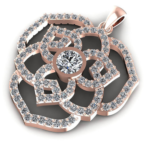 Round Diamonds 1.55CT Fashion Pendant in 18KT Rose Gold