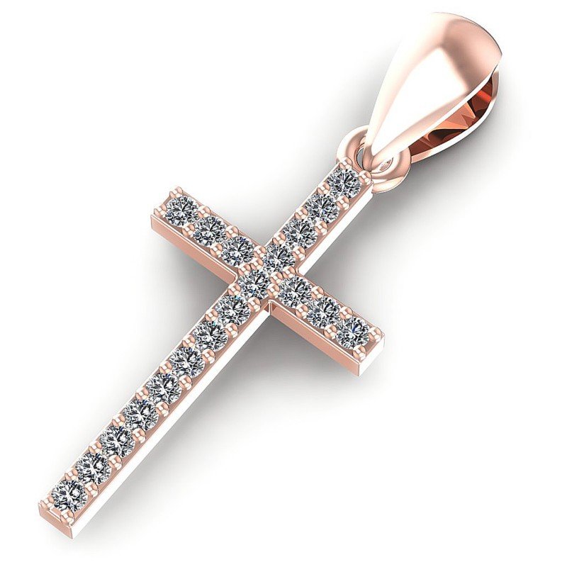 Round Diamonds 0.15CT Religious Pendant in 18KT Rose Gold