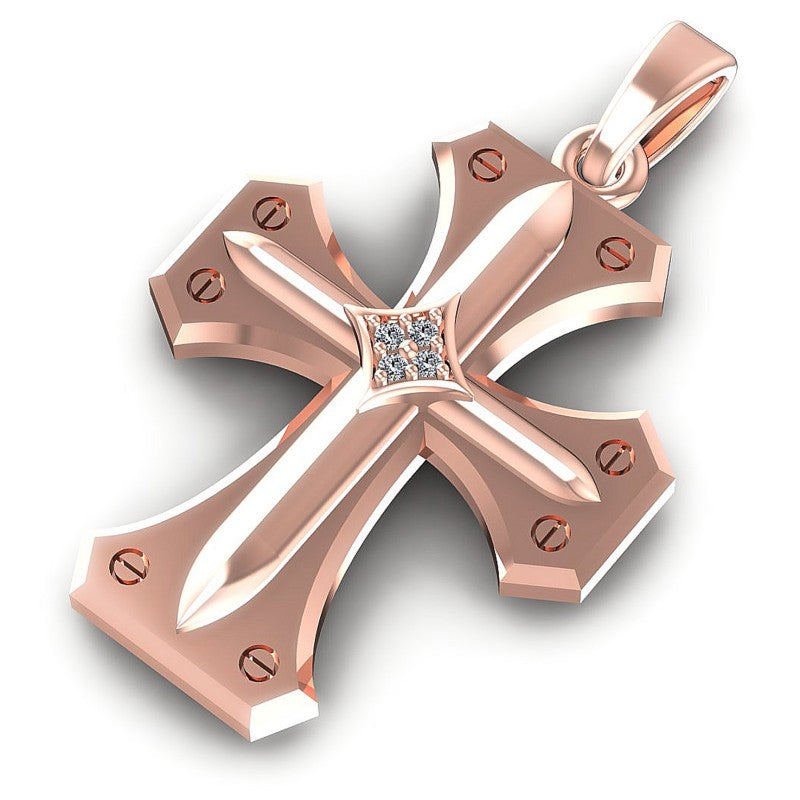 Round Diamonds 0.05CT Religious Pendant in 18KT Rose Gold