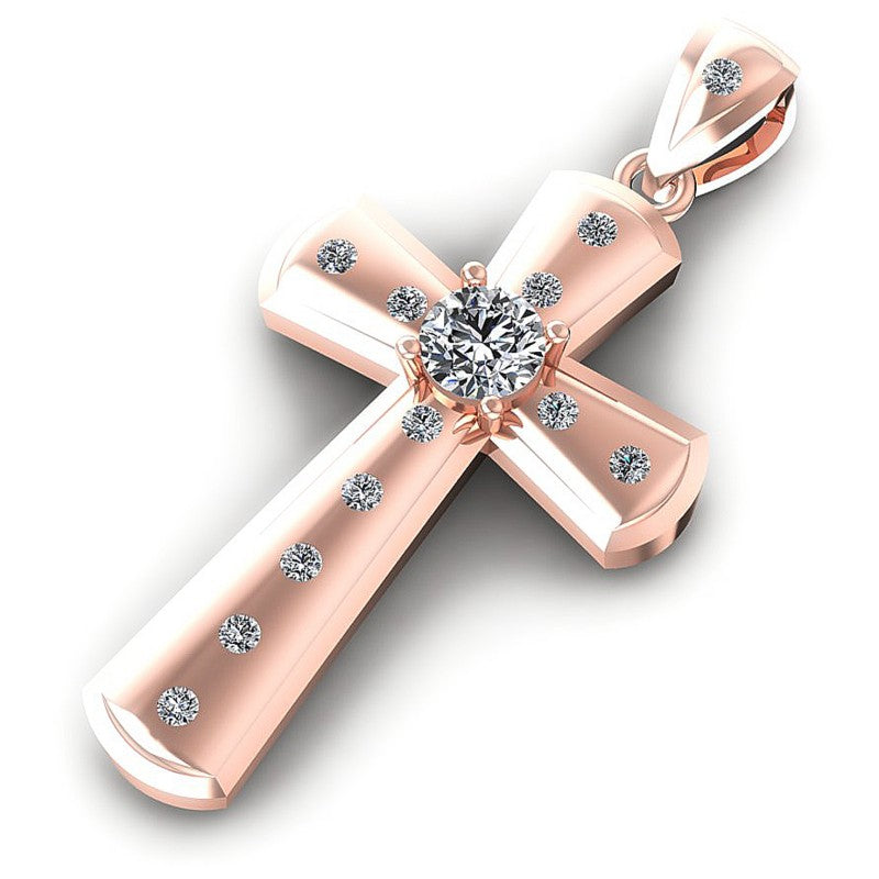 Round Diamonds 0.35CT Religious Pendant in 18KT Rose Gold