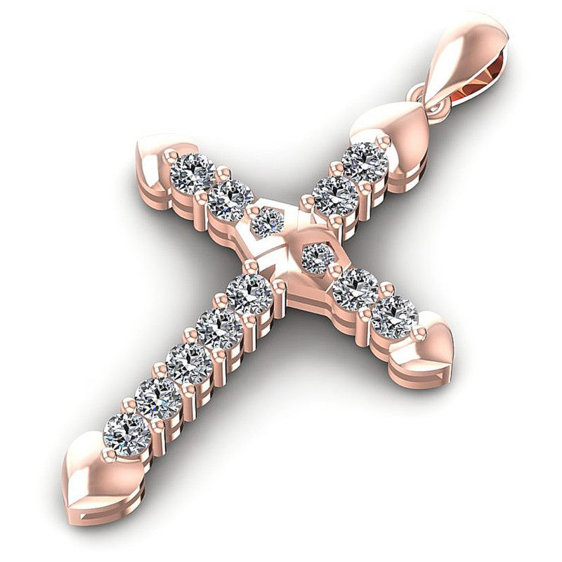 Round Diamonds 0.65CT Religious Pendant in 18KT Rose Gold