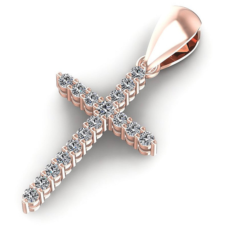 Round Diamonds 0.15CT Religious Pendant in 18KT Rose Gold
