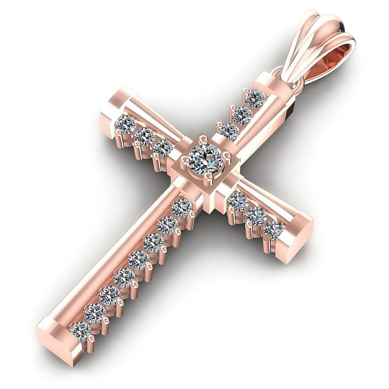 Round Diamonds 0.35CT Religious Pendant in 18KT Rose Gold