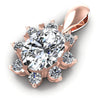 Round And Oval Cut Diamonds Fashion Pendant in 18KT Rose Gold