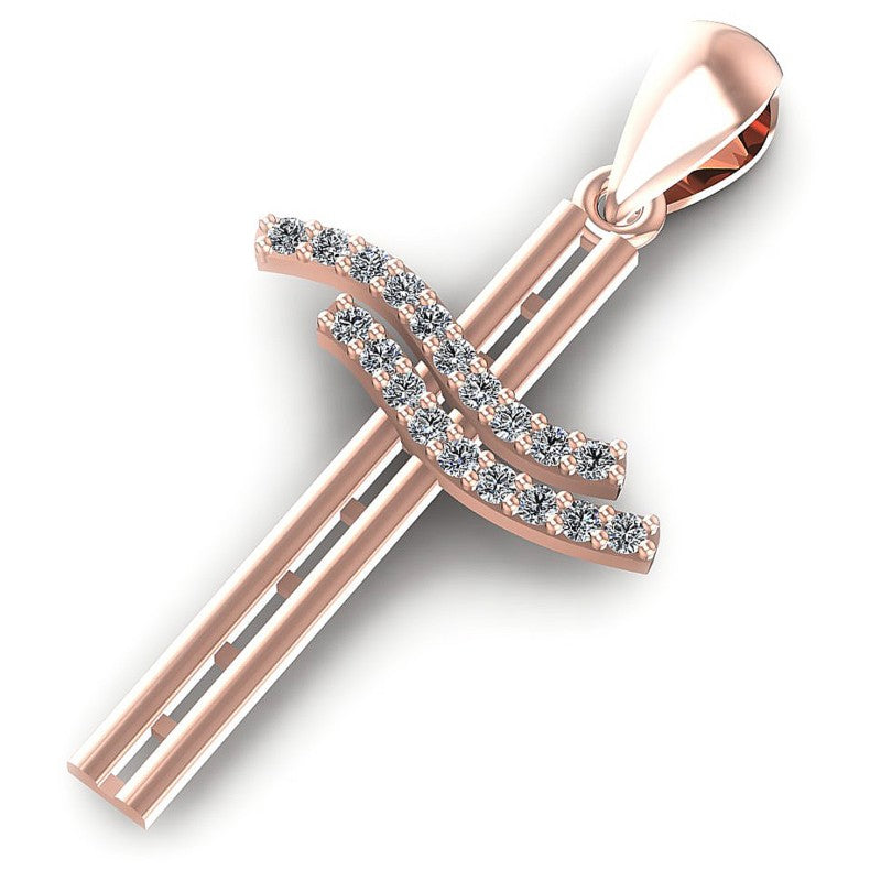 Round Diamonds 0.10CT Religious Pendant in 18KT Rose Gold