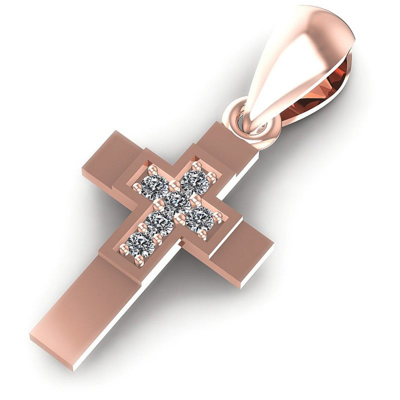 Round Diamonds 0.05CT Religious Pendant in 18KT Rose Gold