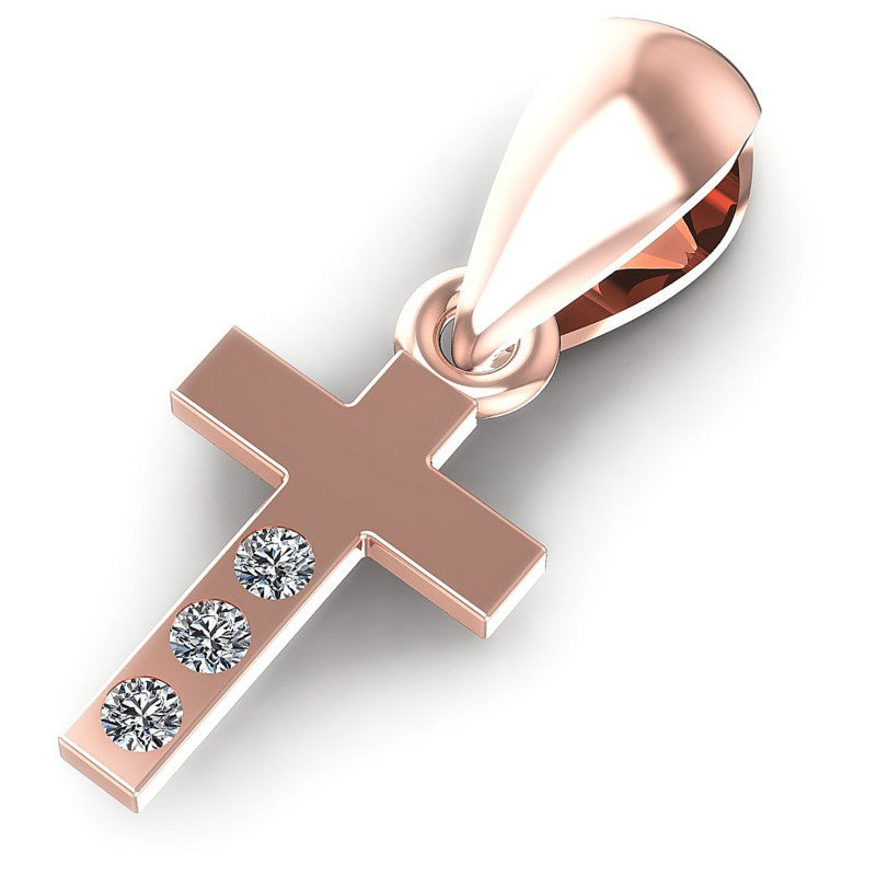Round Diamonds 0.05CT Religious Pendant in 18KT Rose Gold