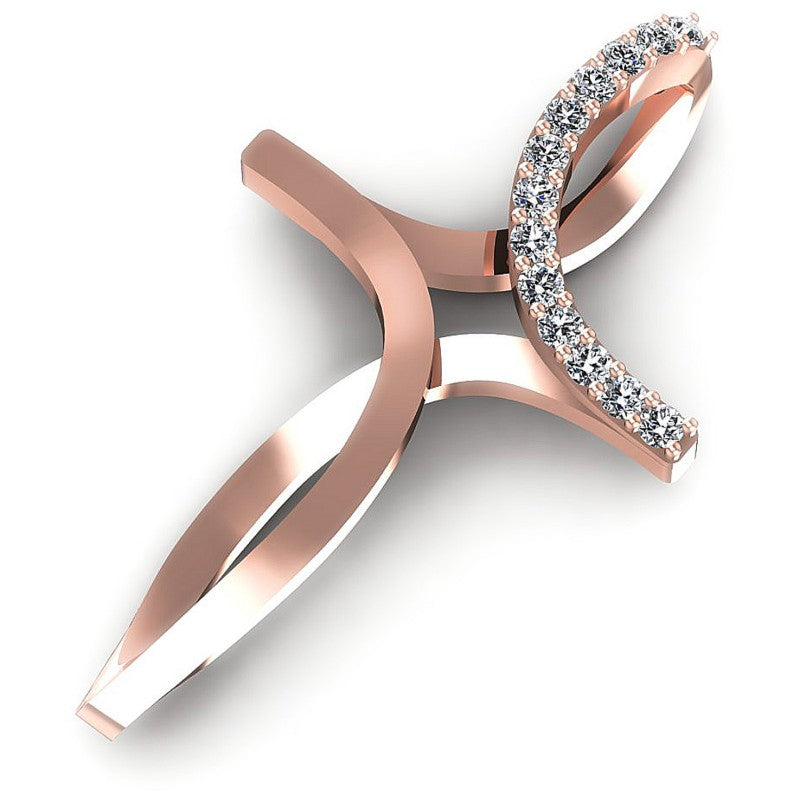 Round Diamonds 0.10CT Religious Pendant in 18KT Rose Gold