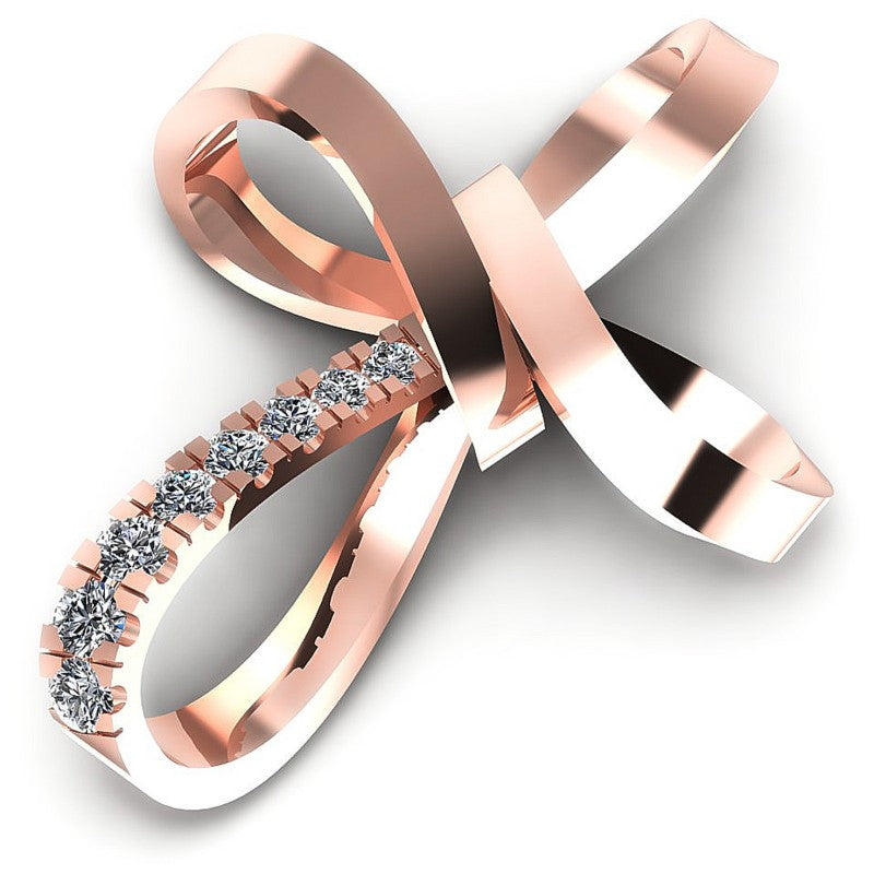 Round Diamonds 0.25CT Religious Pendant in 18KT Rose Gold