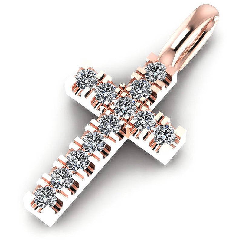 Round Diamonds 0.10CT Religious Pendant in 18KT Rose Gold